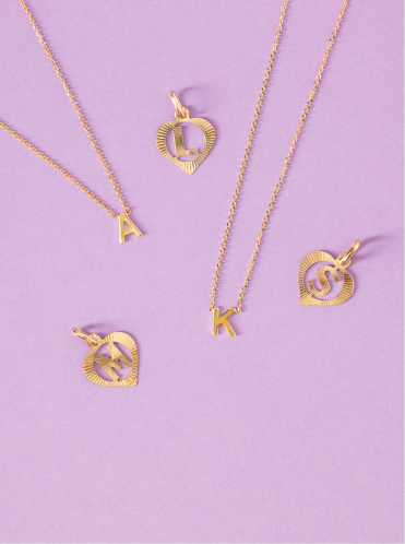 Alphabet initial necklace hangers